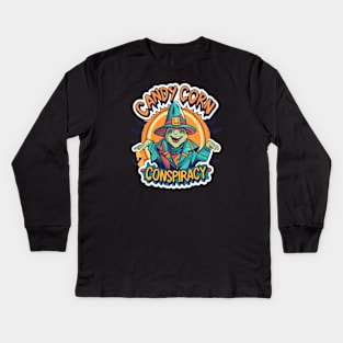 Candy corn conspiracy Kids Long Sleeve T-Shirt